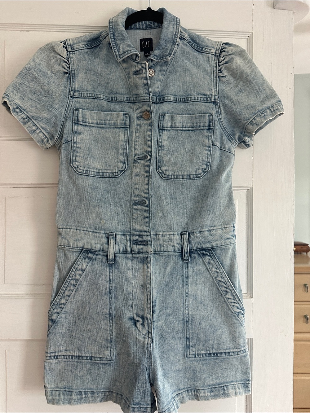 GAP Light Blue Denim Short Romper